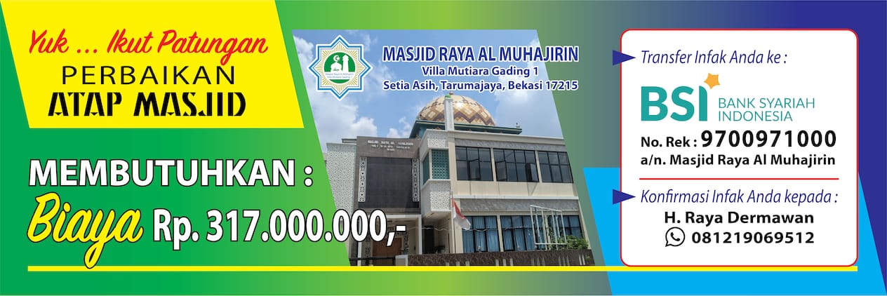 Banner Infaq Patungan perbaikan Atap