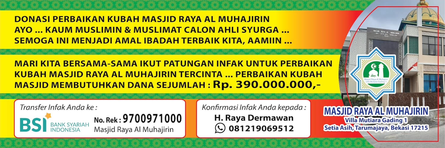 Banner Infaq Patungan Perbaikan Kubah